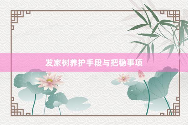 发家树养护手段与把稳事项