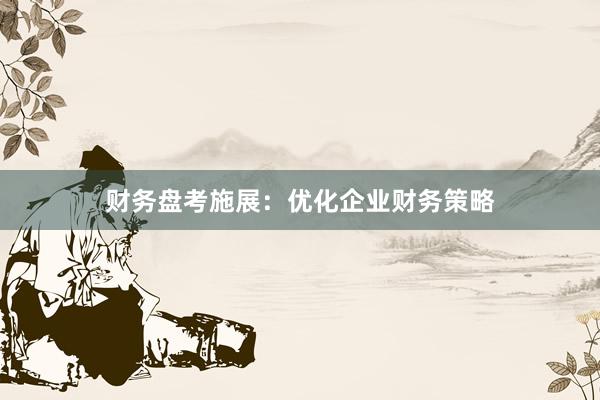 财务盘考施展：优化企业财务策略